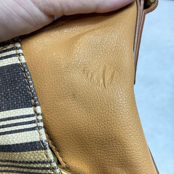 Fossil Talia Hobo Shoulder Bag Crossbody Purse Tan Stripe SHB2778558 Retail $228 - Picture 4 of 14